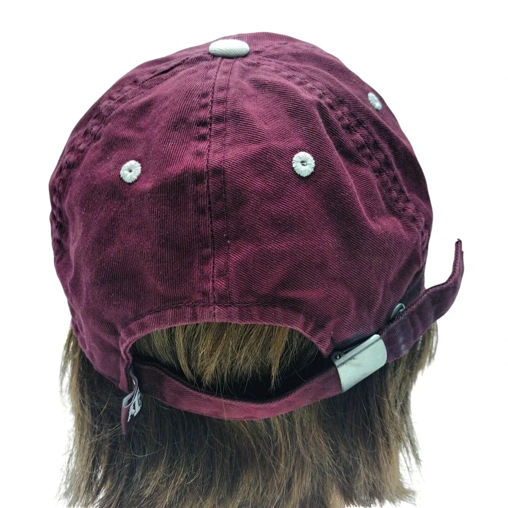 Texas A&M Hat Cap Adjustable Strap Aggies unstructured Hat Cap Maroon White Logo